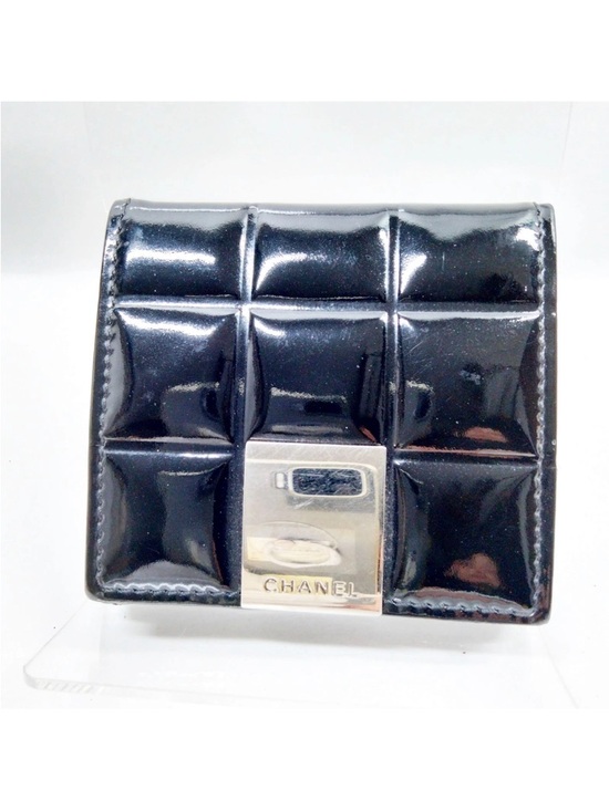 CHANEL Handbags - CHANEL Black Quilted Patent Leather Small Coin Case
